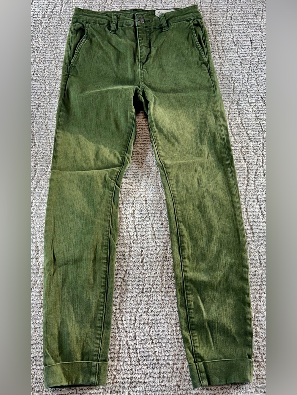 Cosmic Blue Love by Pistola Women’s Size 27 Olive Green Skinny Cropped Trousers